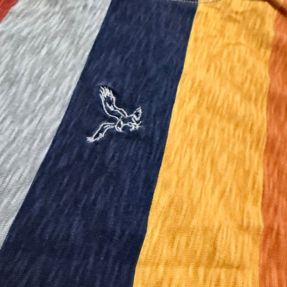American Eagle Outfitters Mens Y2K Striped V Neck Tee Athletic Fit Large - Picture 2 of 6